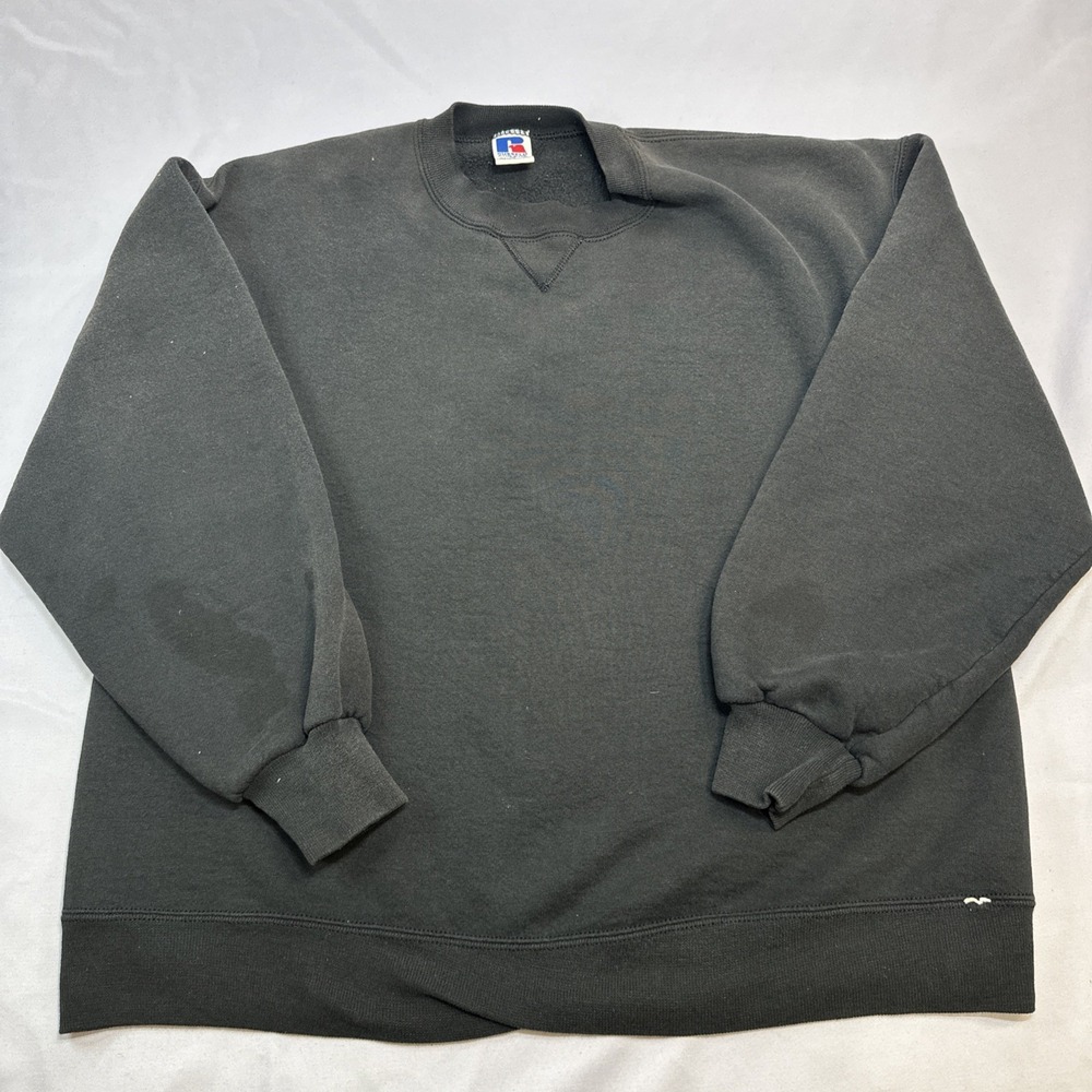 Vintage Russell Athletic Sweater Mens XL Black  Y2K 90s Sports Retro USA
